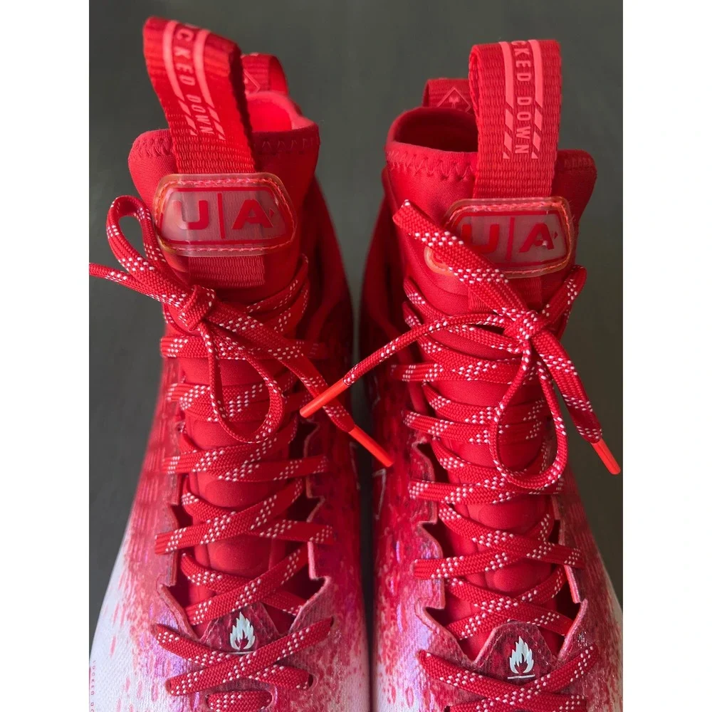 Under Armour Spotlight Lux MC Men's Football Cleats Red White Size 13 NWOB